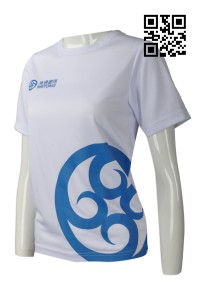 T746  設計女款圓領T恤   網上下單短袖T恤   金融 證券公司 T恤 大量訂造T恤  T恤專門店     白色